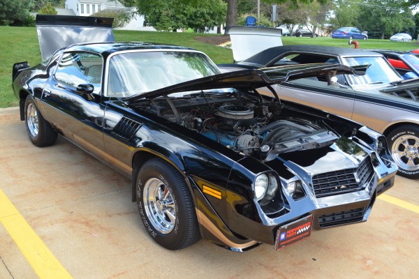 black and gold chevy camaro z28 from the late 1970s