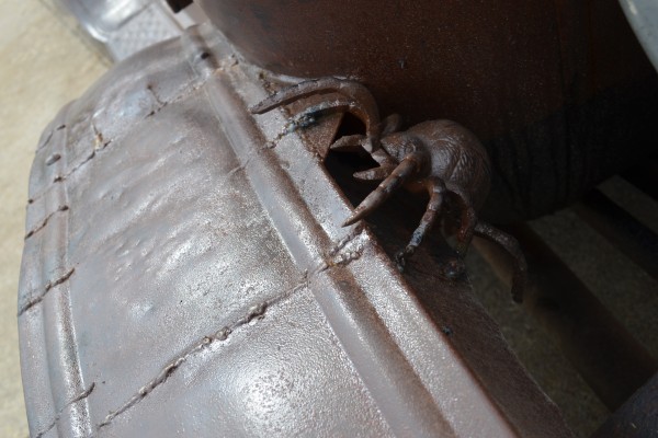 spider on an old rat rod
