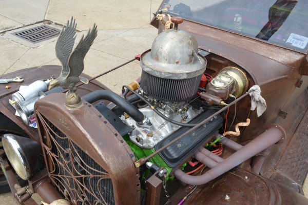 sbc engine of a vintage 1925 ford rat rod