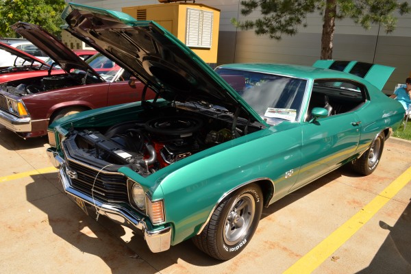 green Chevy Chevelle at summit racing car show