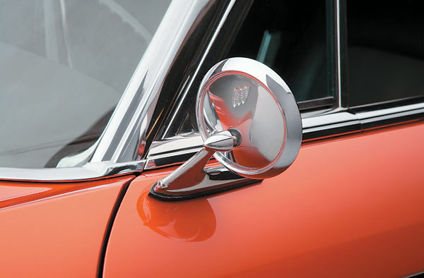 side mirror of a custom 1963 buick riviera show car