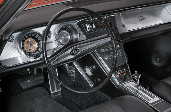 interior dash view of a custom 1963 buick riviera show car