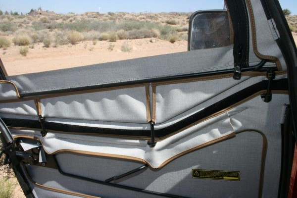 inside interior shot a jeep cj-7 soft door frame and skin
