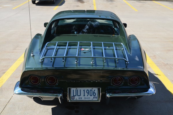 rear luggage rack on a 1969 chevy corvette sting ray coupe