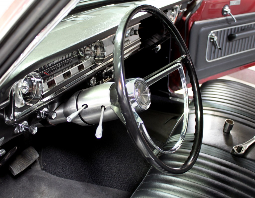 interior of a custom ford falcon vintage car