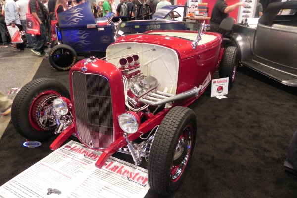 red ford 32 coupe on display at 2014 SEMA Trade Show