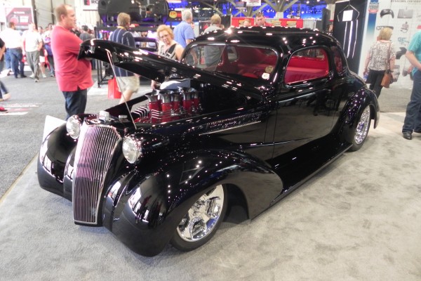 classic prewar custom hotrod coupe on display at 2014 SEMA Trade Show