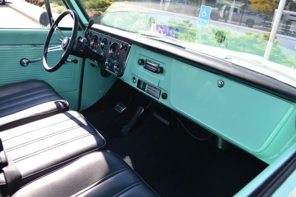 Seafoam green 1967 Chevy C10 Custom Pickup truck, dash and gauges