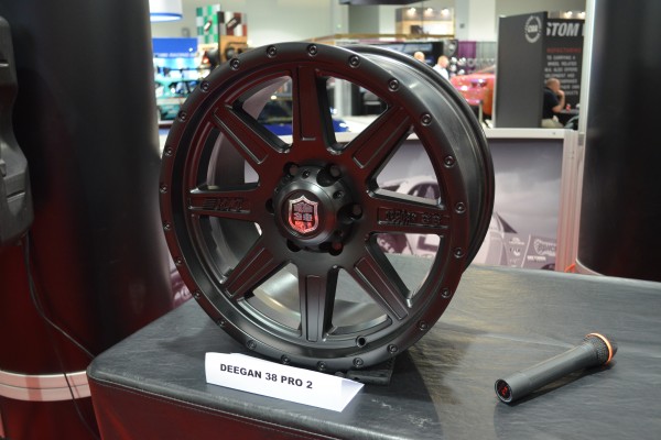 Mick Thompson brian deegan wheel on display at 2014 SEMA Trade Show
