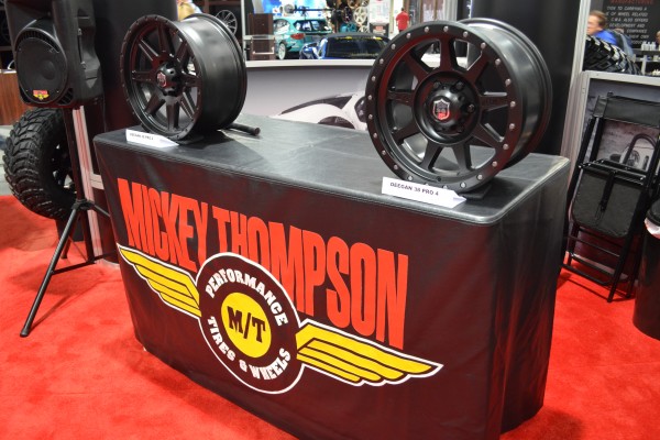 Mickey Thompson brian deegan wheels on display at 2014 SEMA Trade Show