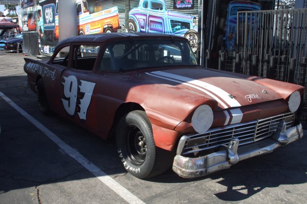 vintage 1950s ford race car on display at 2014 SEMA Trade Show