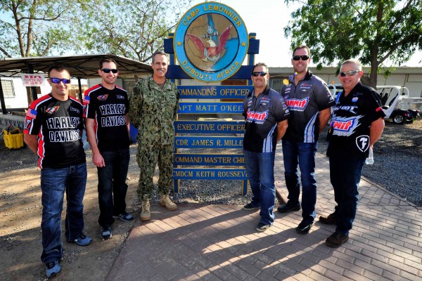 nhra drag race drivers at military base