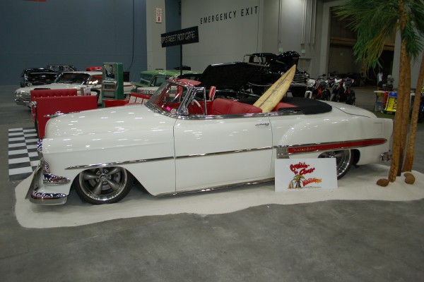 customized postwar chevy convertible coupe