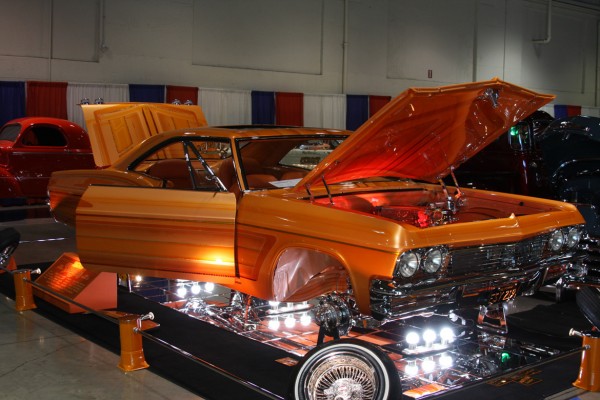chevy impala lowrider on display at car show