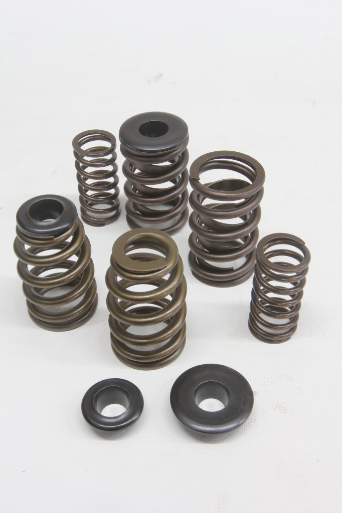 valve springs and retainers on a table