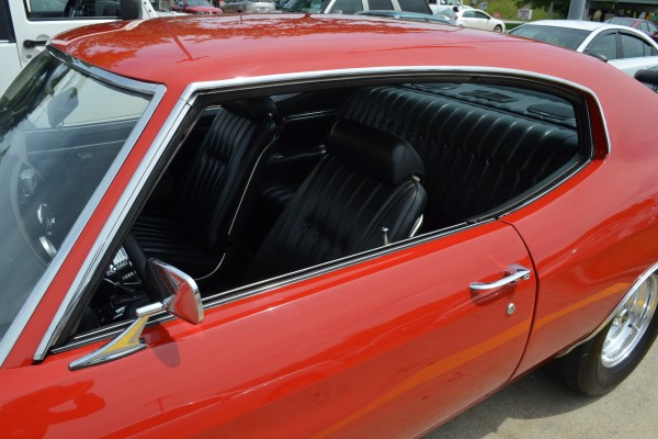 interior of a red 1970 chevelle ss 396