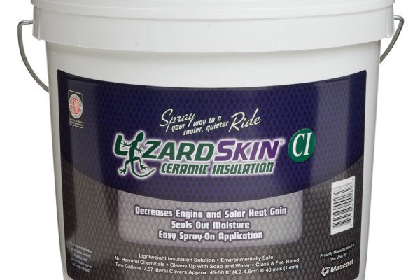 tub of lizardskin spray on ceramic insulation