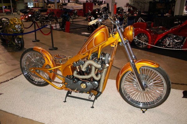 custom turbocharged v twin bobber motorcycle