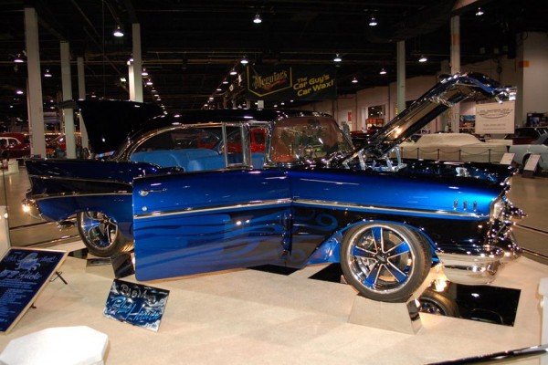 customized 1957 chevy bel air show car