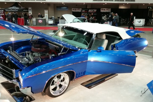 vintage buick convertible GS Restomod on display at indoor car show