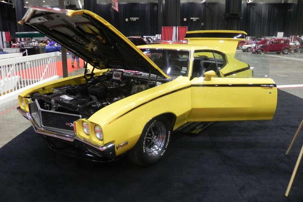 buick gsx muscle car in saturn yellow
