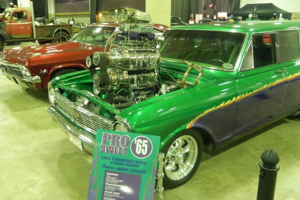 1965 chevy nova pro street with supercharged engine