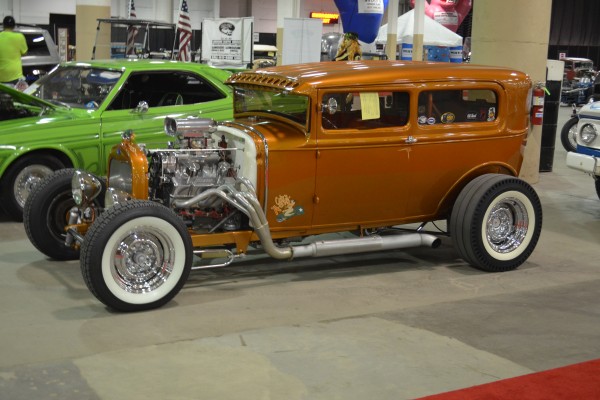 vintage supercharged ford hot rod