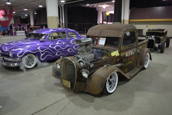 rat rod truck with supercharged v8 engine