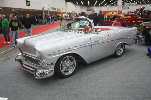 1956 chevy show car convertible two seater with altered wheelbase