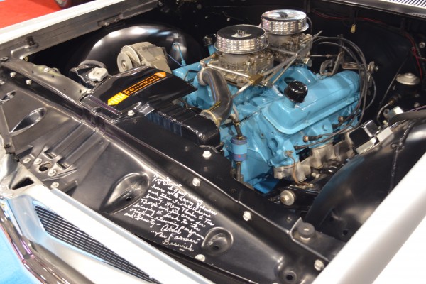 engine inside the 1963 Pontiac Swiss Cheese Catalina