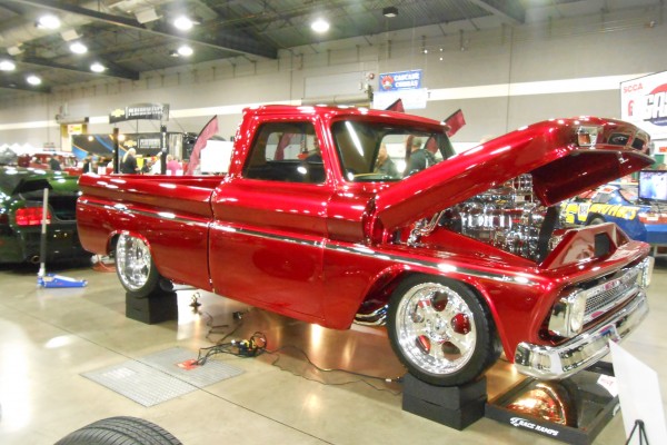 custom show truck displayed at indoor car show