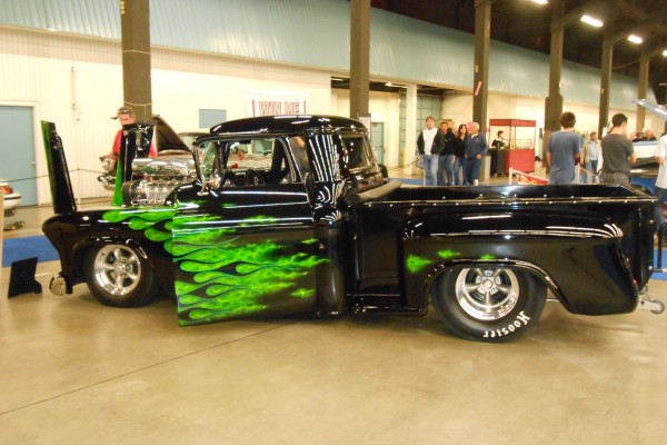 lowered drag truck with a supercharged motor