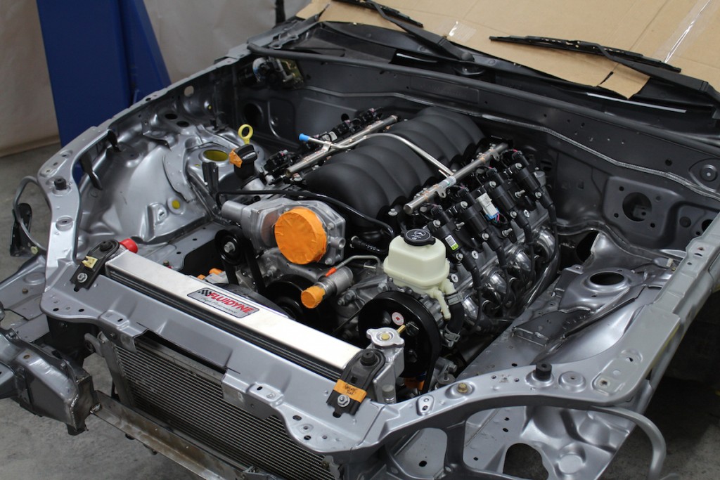 test fitting an ls engine in a mazda miata