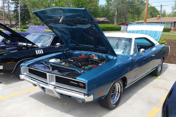 1969 dodge charger r/t at a car show