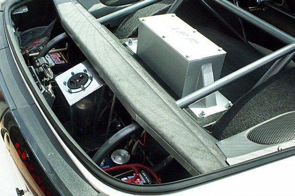 ballast box in a pontiac firebird drag race car