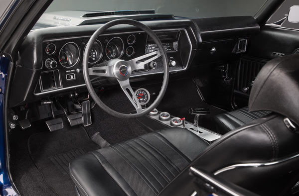 interior of a customized 1970 chevelle
