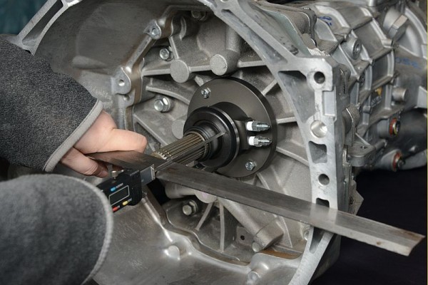 installing a throwout bearing onto a transmission output shaft