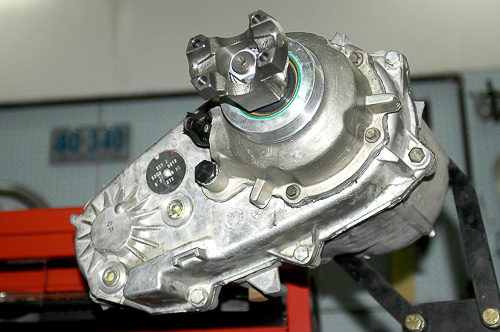 transfer case on a stand mount