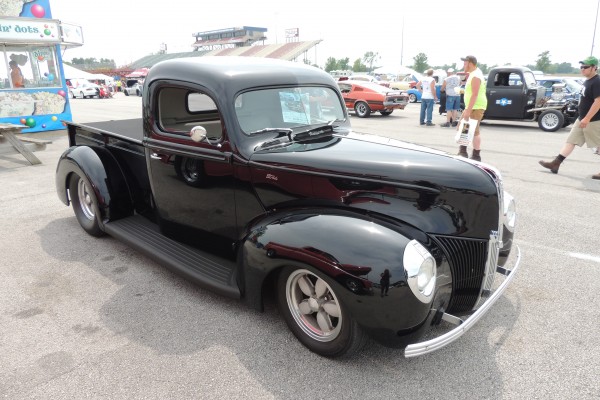 vintage pickup truck at a car show
