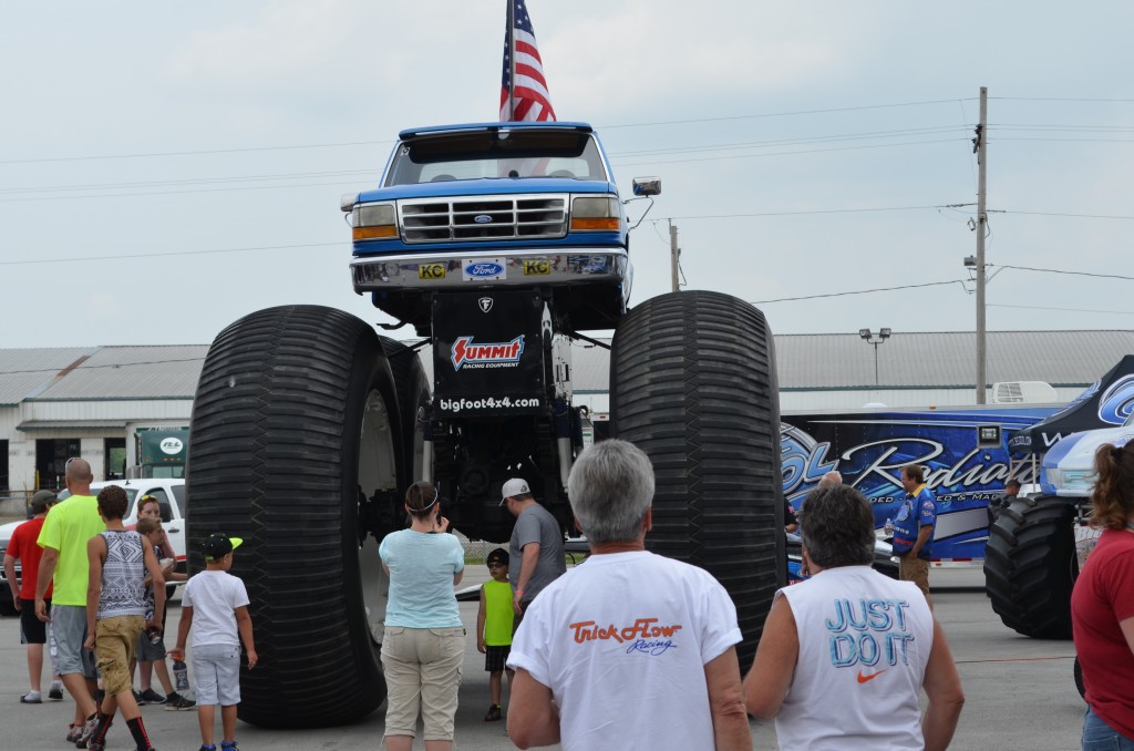bigfoot 5 monster truck towering over fans