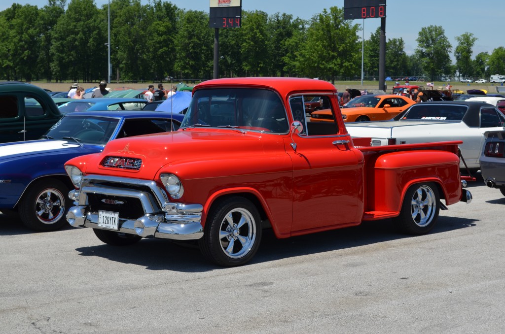 vintage gmc pickup truck at car show