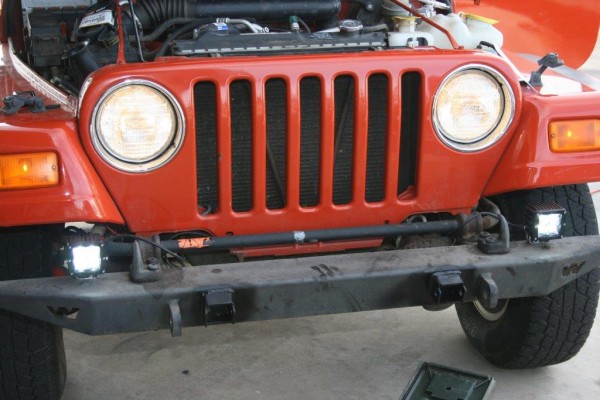 jeep wrangler TJ Rubicon with aftermarket WARN front bumper