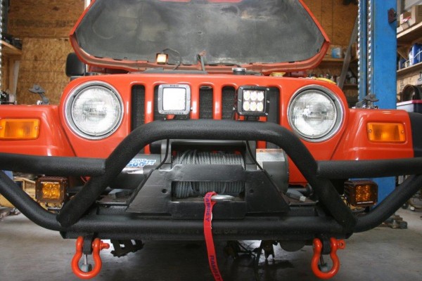 front bumper and winch on a jeep wrangler TJ