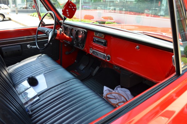 red 1971 chevy c-10 pickup truck, dash and seats