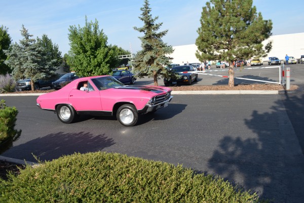 pink customized altered wheelbase chevy chevelle coupe