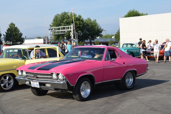 pink customized altered wheelbase chevy chevelle coupe