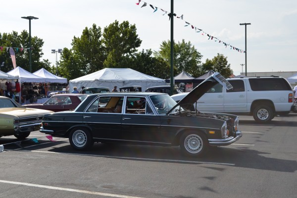 vintage Mercedes passenger sedan limo at a cruise in car show