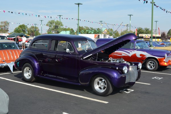 vintage prewar hotrod coupe at a local cruise in