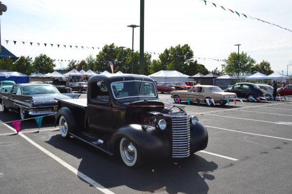 vintage chevy truck ot rod at car show