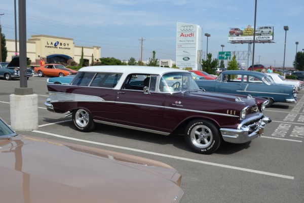 chevy 2 door nomad bel air wagon at cruise-in car show